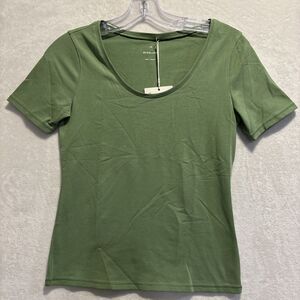 Everlane Women's Scoop Neck T Shirt Short Sleeve Stretch Jade Green Size XXS NWT